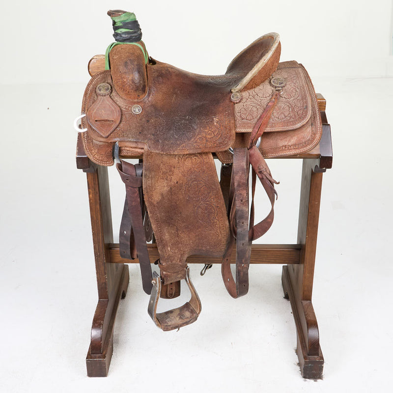 Corriente Used 14.5in Floral Tooled Team Roper