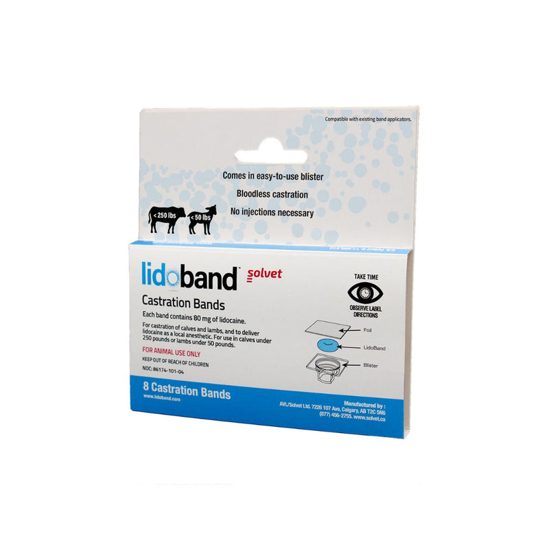 Solvet Lidoband Castration Bands 8 Count Box