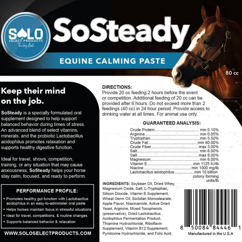 Solo Select Products SoSteady Equine Calming Past