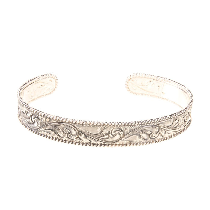 Vogt Silversmiths Engraved Rope Edge Bracelet