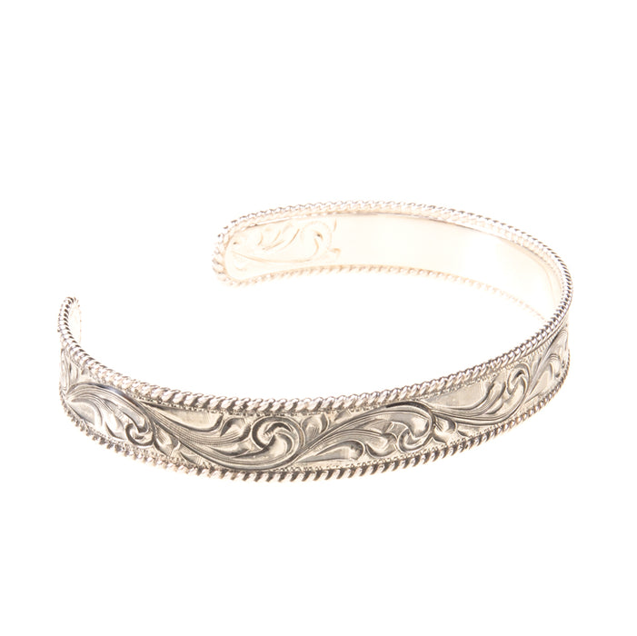 Vogt Silversmiths Engraved Rope Edge Bracelet