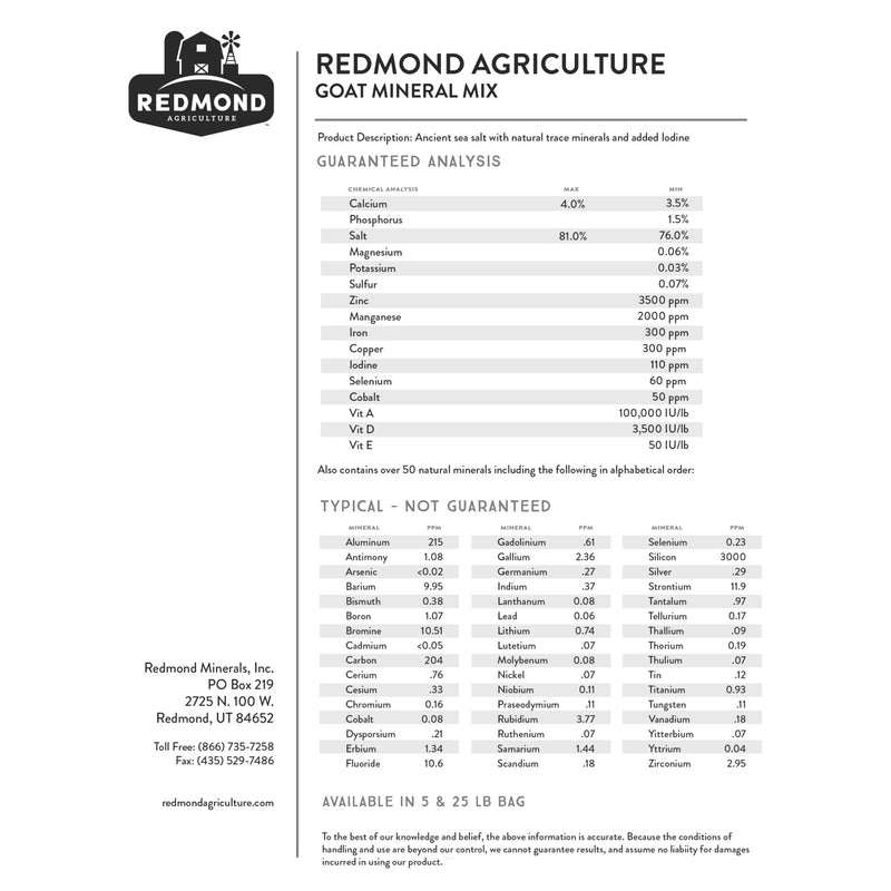 Redmond Red Edge Goat Mineral Mix 5lb