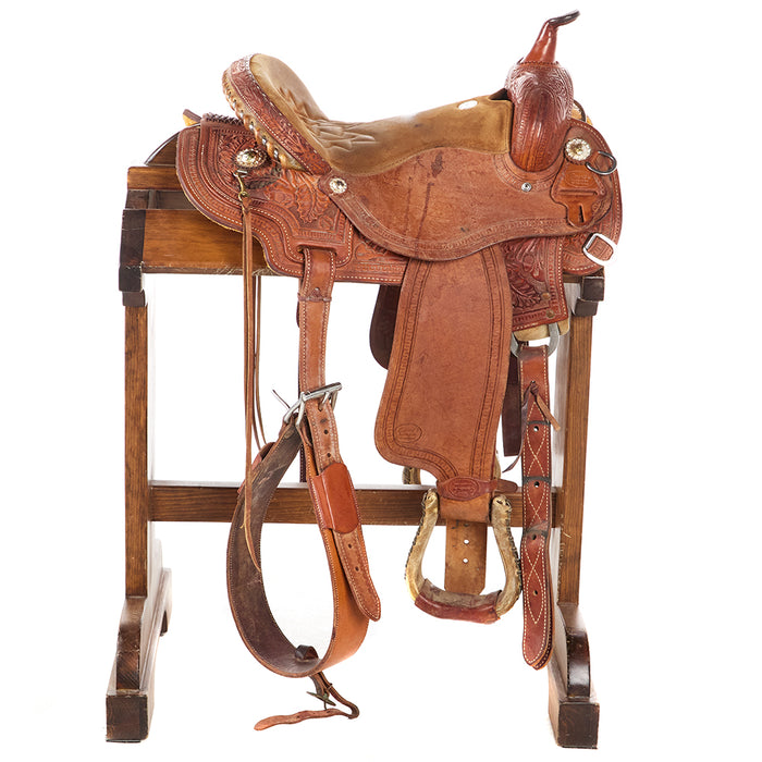 Courts Used 14.5in Acorn Tooled Barrel Saddle