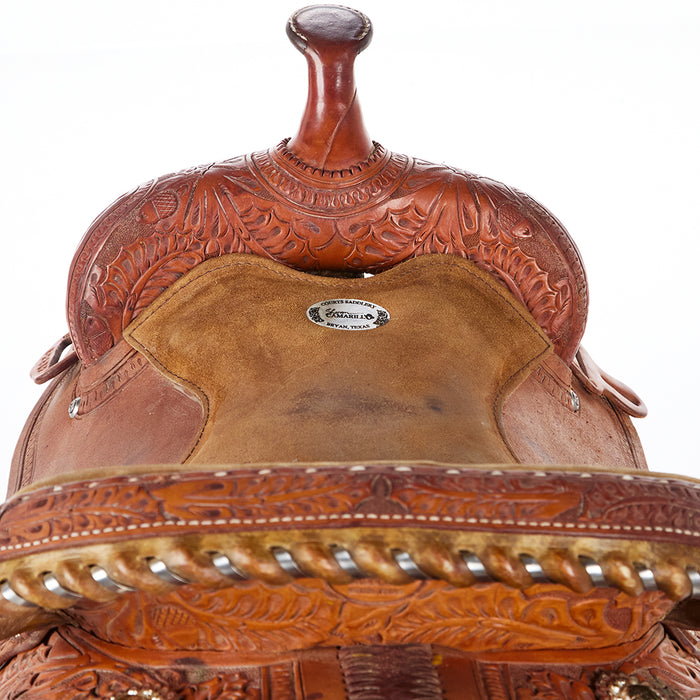 Courts Used 14.5in Acorn Tooled Barrel Saddle