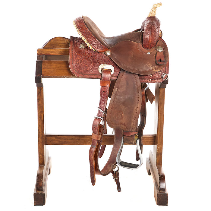 Circle Y Saddlery Used 13in Floral Barrel Saddle