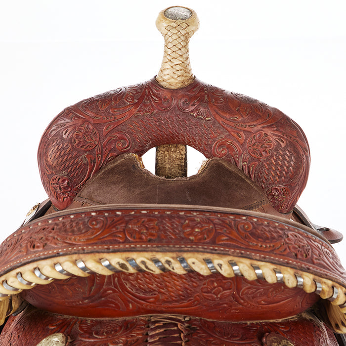 Circle Y Saddlery Used 13in Floral Barrel Saddle