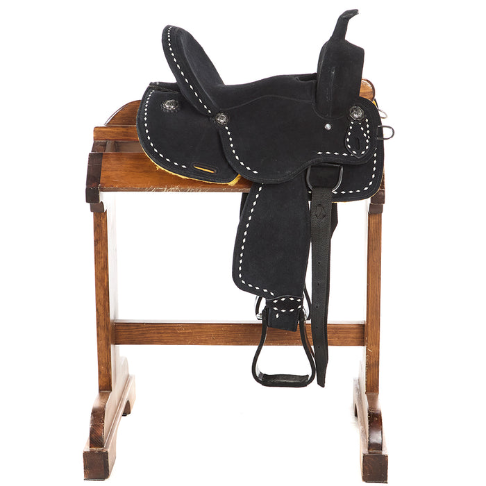 Tough 1 Used 13.5in Black Suede Barrel Saddle