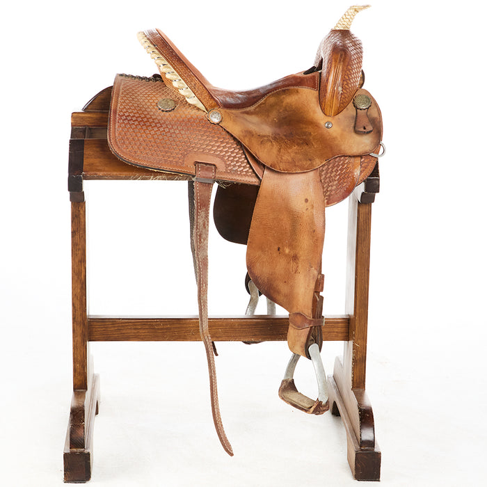 NRS Used 15in Basket Stamp Barrel Saddle