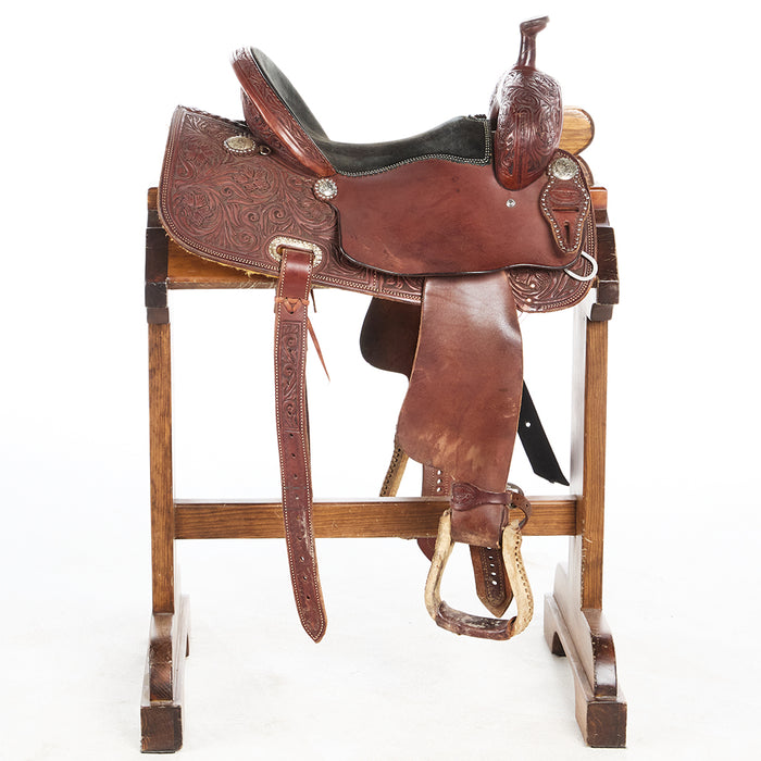 Teskey's Used 15in Floral Barrel Saddle
