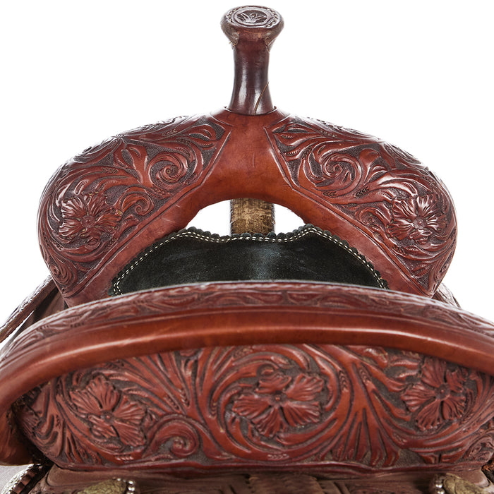 Teskey's Used 15in Floral Barrel Saddle