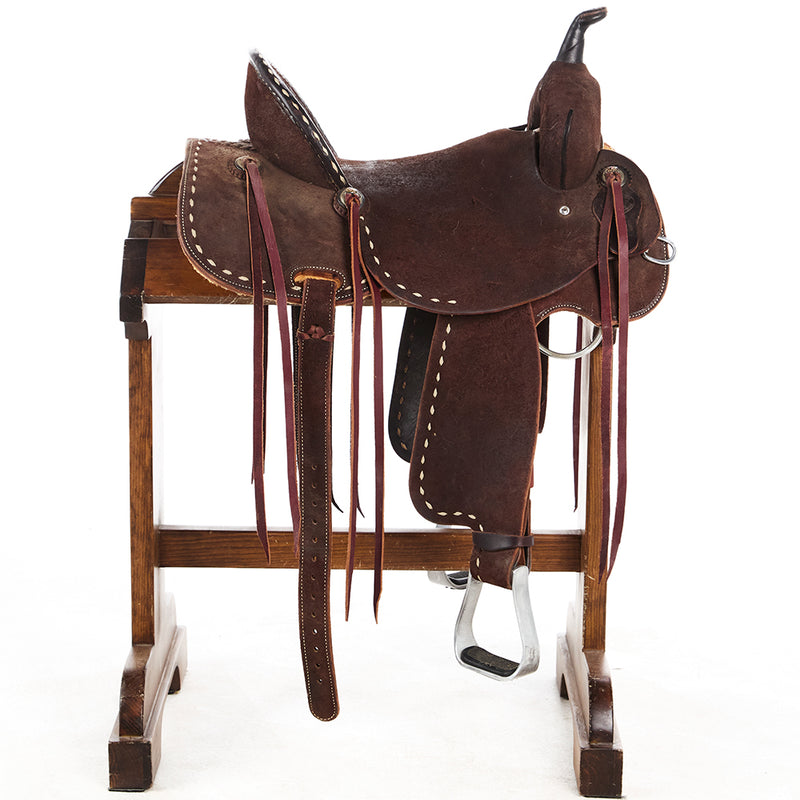 Srs Saddlery Used 16in Roughout with Buckstitch Barrel Saddle