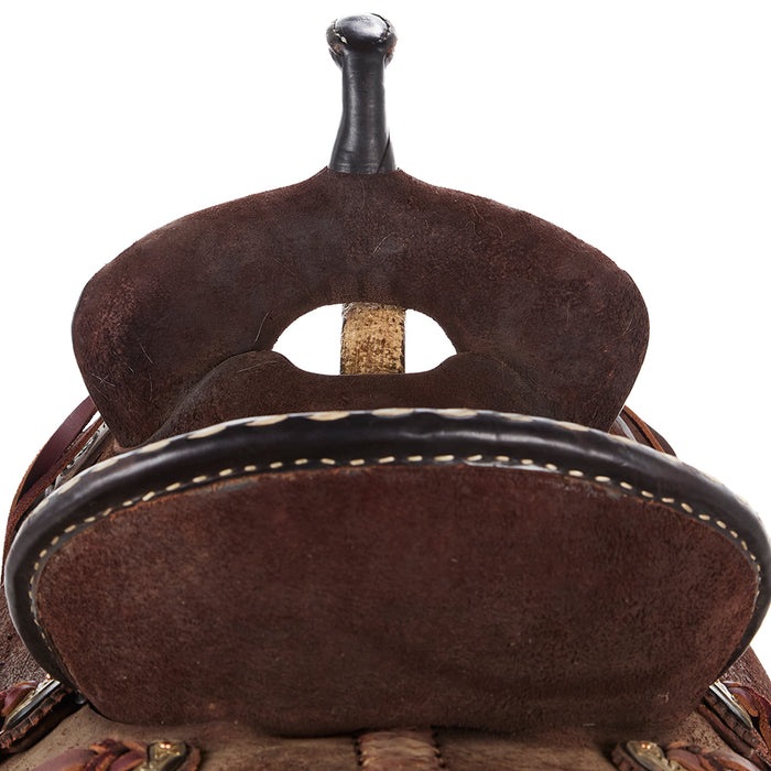 Srs Saddlery Used 16in Roughout with Buckstitch Barrel Saddle