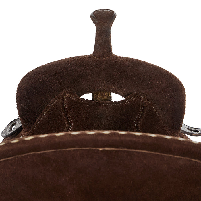 Whinney Wear Used 15.5in Chocolate Roughout with Buckstitch Barrel Saddle