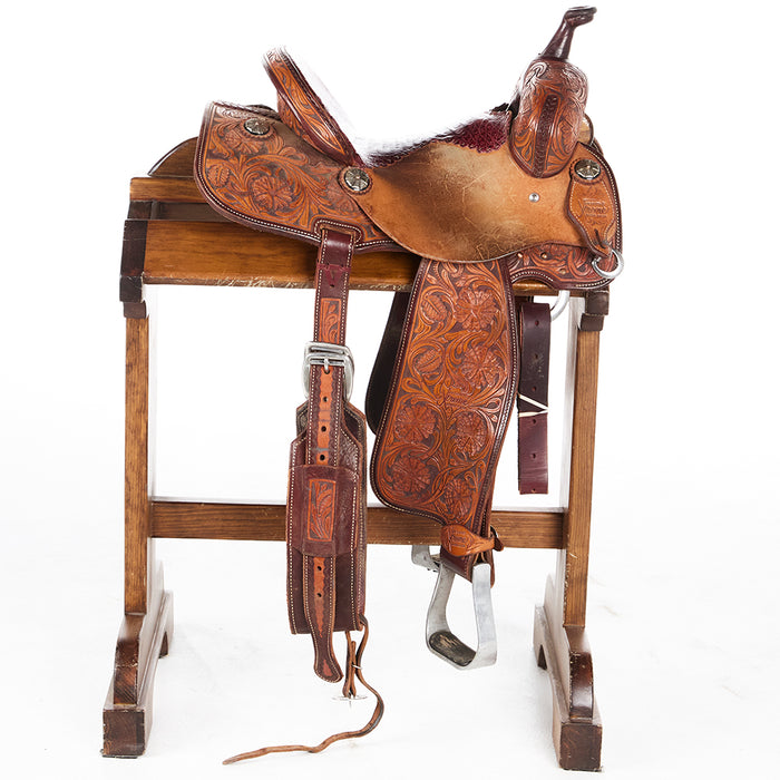 Jeff Smith Used 13.5in Red Gator Seat Extreme Barrel Saddle