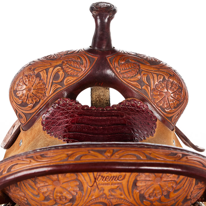 Jeff Smith Used 13.5in Red Gator Seat Extreme Barrel Saddle