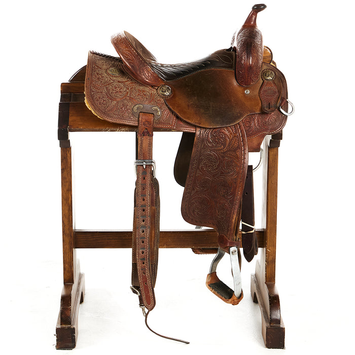 Coats Used 14in 7/8 Floral Flex Tree Barrel Saddle