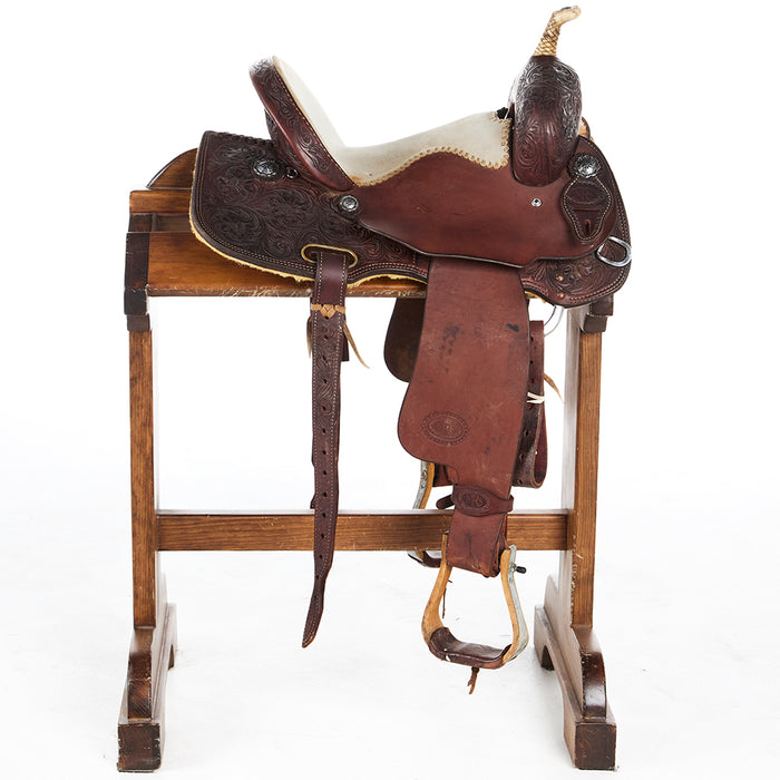 Nrs Competitor Series Used 13.5in Chocolate Jay Flower Barrel Saddle