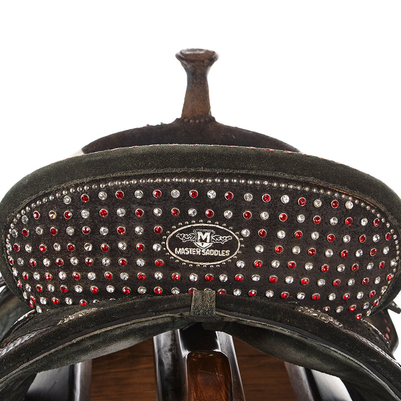 Master Saddlery Used 14in Chocolate w/ Buckstitch Barrel Saddle
