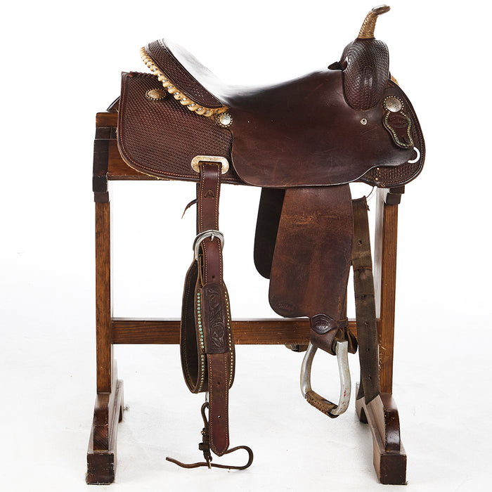 Teskey's Used 16.5in 1/2 Basket Stamped Barrel Saddle