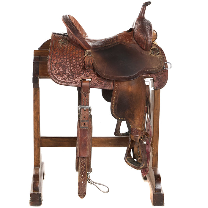 Martin Saddlery Used 14.5in Stingray Combo Tooled Barrel Saddle