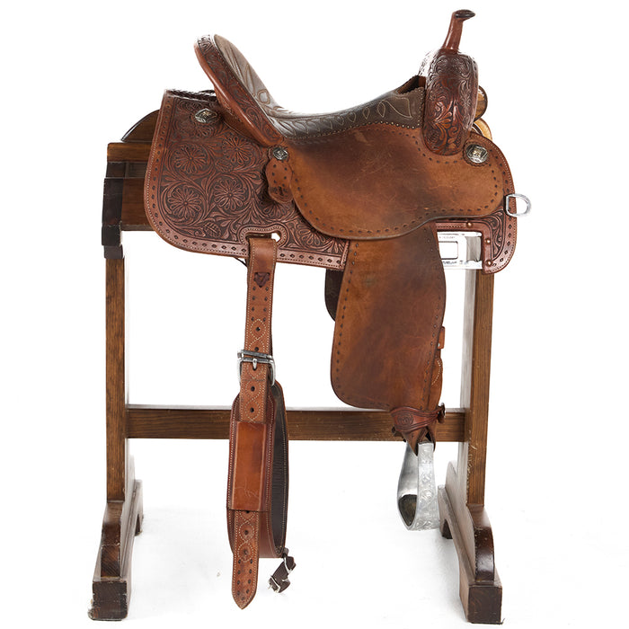 Martin Saddlery Used 15in Crown C 1/2 Breed Floral Barrel Saddle