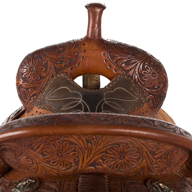 Martin Saddlery Used 15in Crown C 1/2 Breed Floral Barrel Saddle