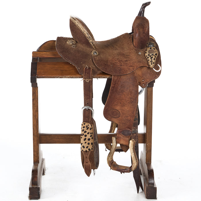 Nrs Competitor Series Used 14in Cheetah Roughtout Barrel Saddle