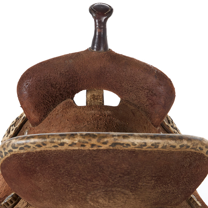 Nrs Competitor Series Used 14in Cheetah Roughtout Barrel Saddle
