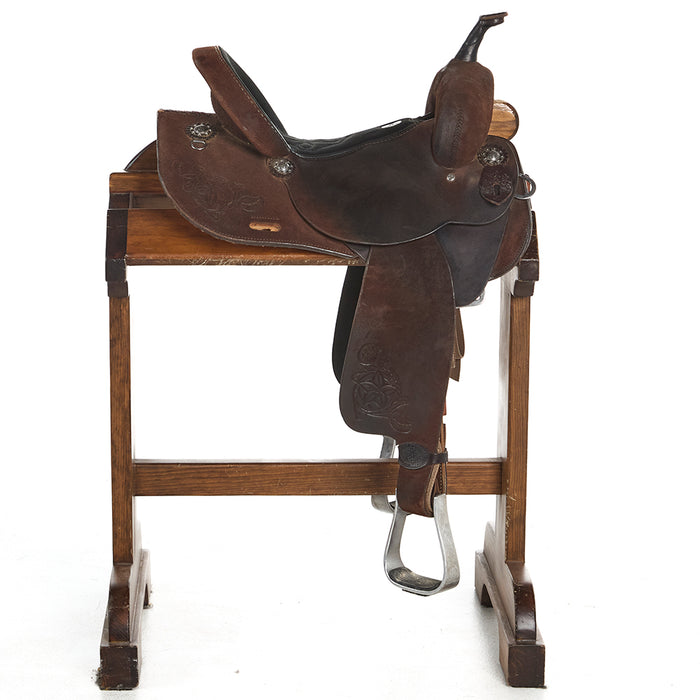 Double J Saddlery Used 14in Roughout Barrel Saddle Padded Seat