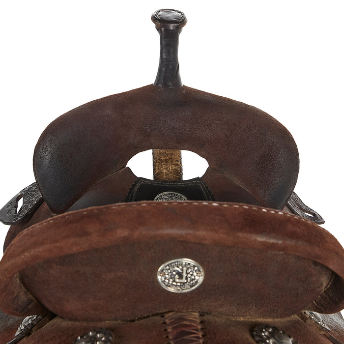 Double J Saddlery Used 14in Roughout Barrel Saddle Padded Seat