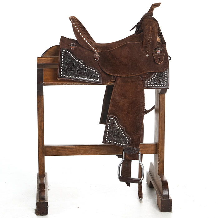 Seven Saddles Used 14.5in Roughout with Tooled Corners Barrel Saddle