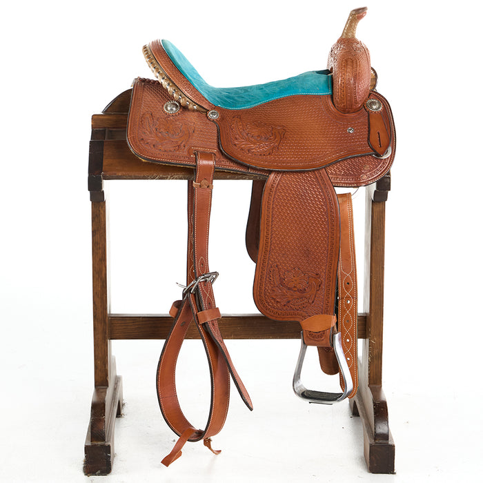 Used 16in Full Basket Stamp with Floral Barrel Saddle
