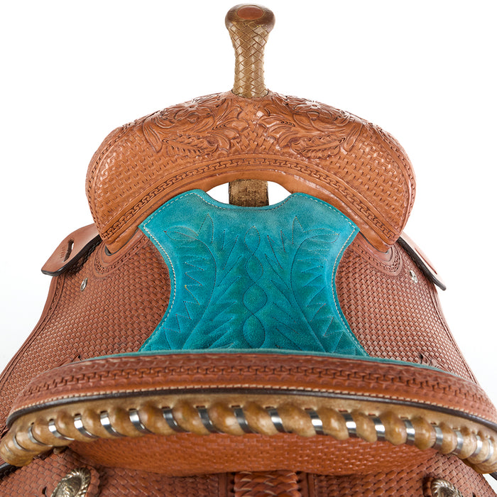 Used 16in Full Basket Stamp with Floral Barrel Saddle
