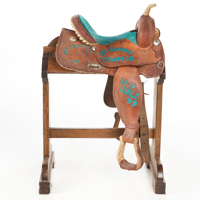 Jim Taylor Used 13.5in Basket Stamp Trophy Saddle