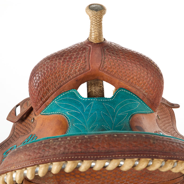 Jim Taylor Used 13.5in Basket Stamp Trophy Saddle