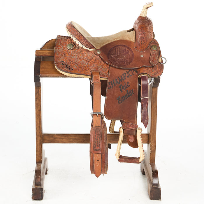 Cowboy Classic Used 14in Floral Trophy Barrel Saddle