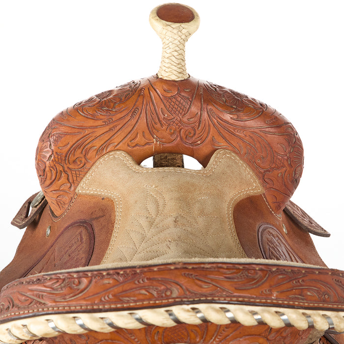 Cowboy Classic Used 14in Floral Trophy Barrel Saddle