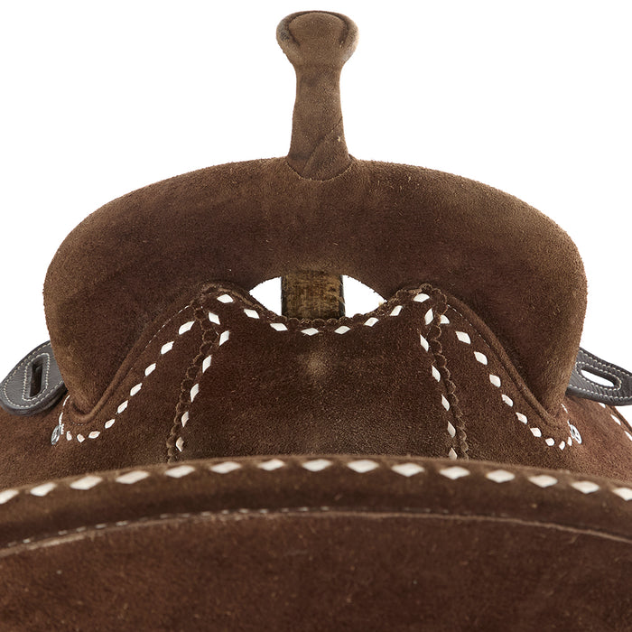 Tomahawk Used 14in White Buckstitch Barrel Saddle