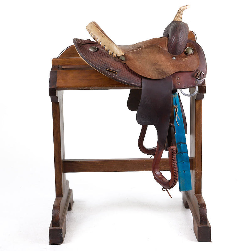 Circle Y Saddlery Used 14in Basket Stamp Barrel Saddle