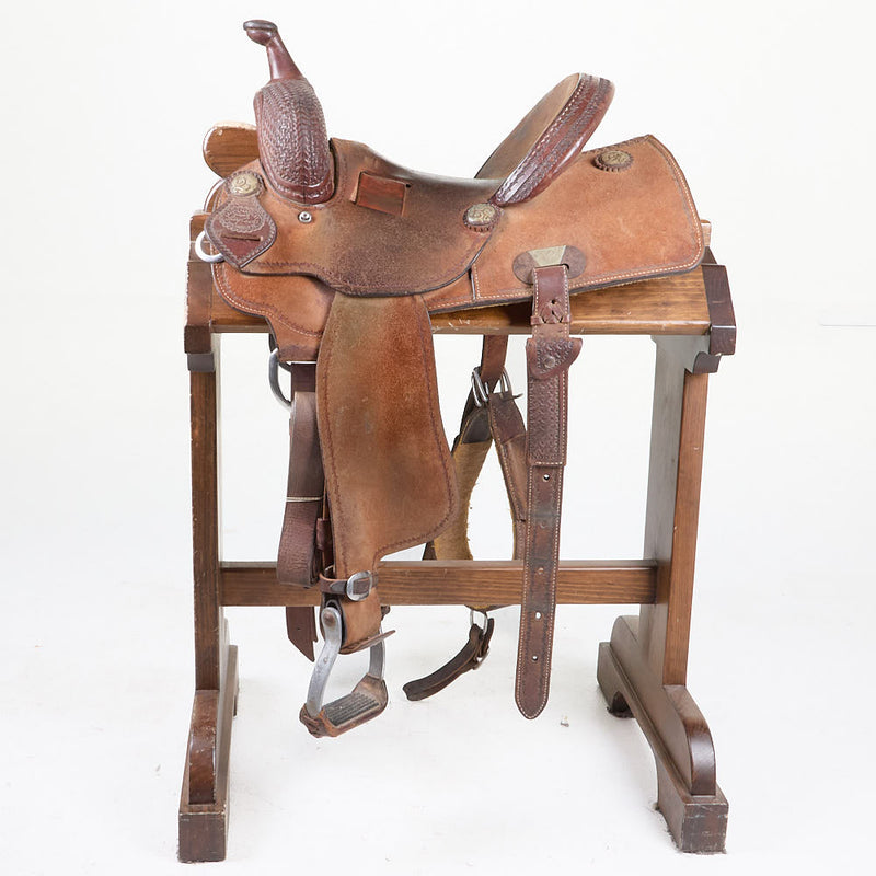 Coats Used 14.5in Lazy L Basket Weave Barrel Saddle