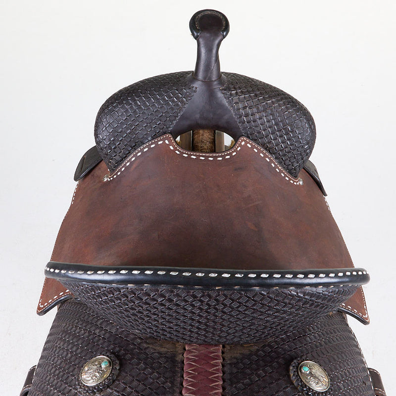 Usher Used 15.5in 1/2 Breed Usher Barrel Saddle