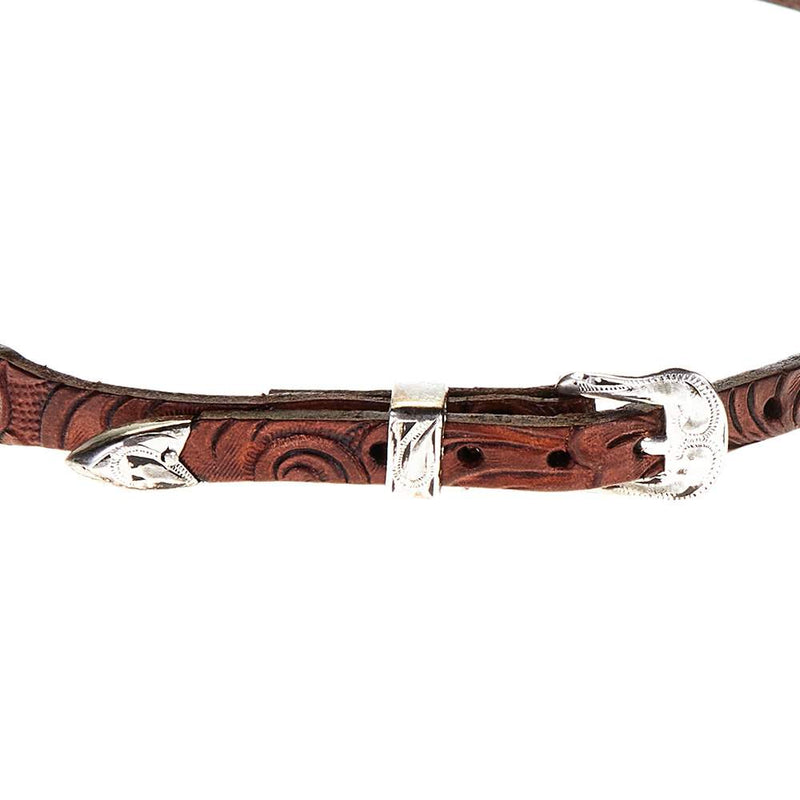 MF Brown 3/8in Tooled Hat Band Brown