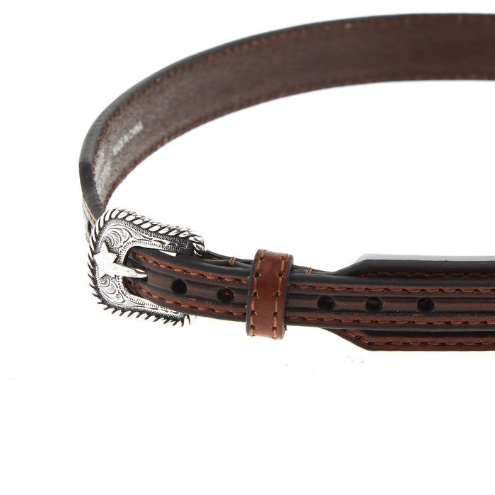MF Brown 7/8in. Floral Embossed Hat Band