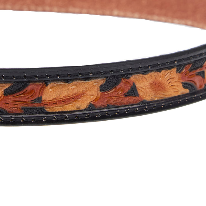 Black and Tan Floral Tooled Hatband