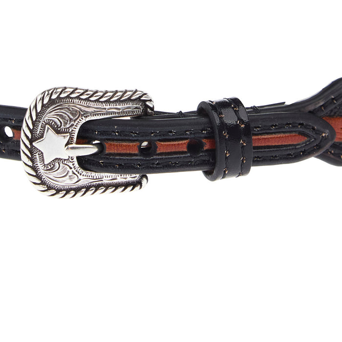 Black and Tan Floral Tooled Hatband