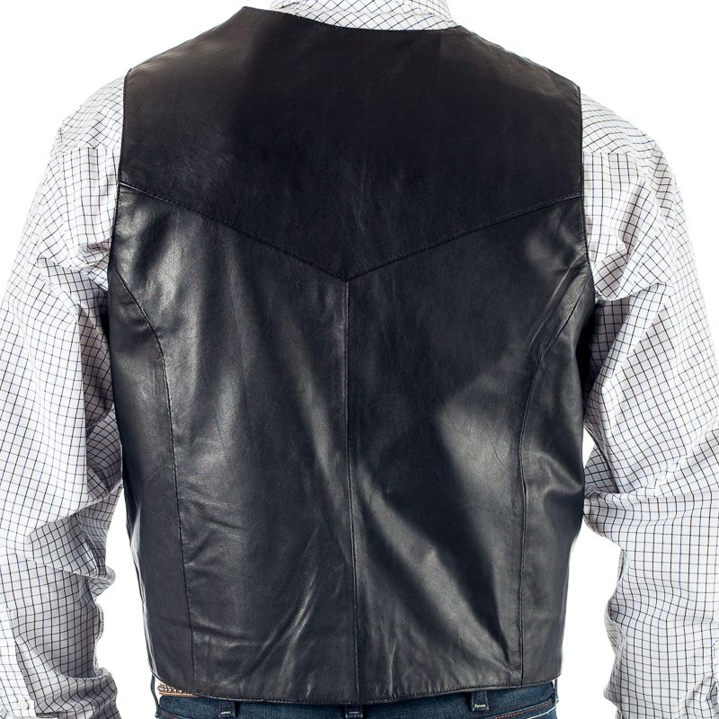 ROPER Men's Black Lambskin Nappa Leather Vest