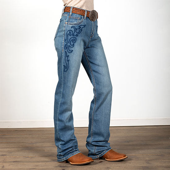 Rock & Roll Denim Western Embroidery High Rise Bootcut Jeans
