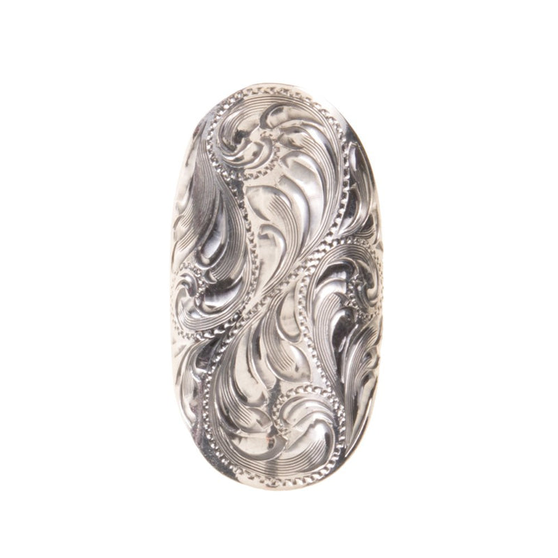 Vogt Silversmiths Sterling Large Oval Engraved Ring