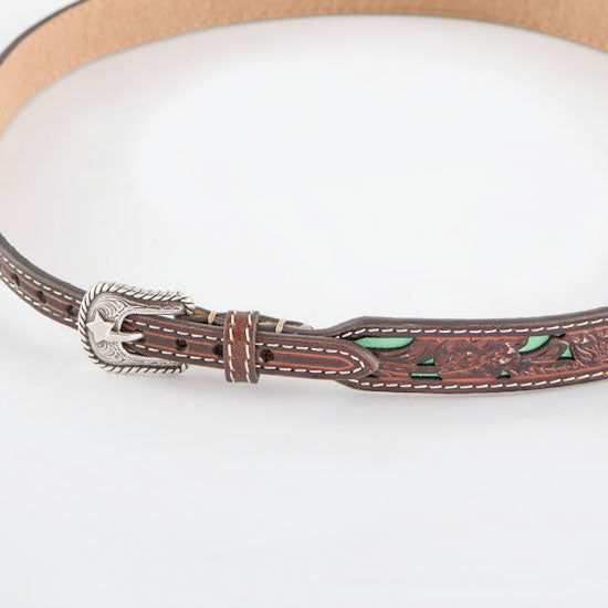 Brown And Turquoise Floral Hatband