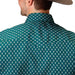 Roper Apparel Mens Teal Diamond Print Shirt